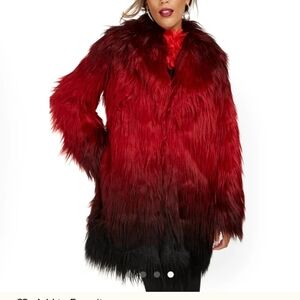 New York & Company Red and Black Teddy Jacket